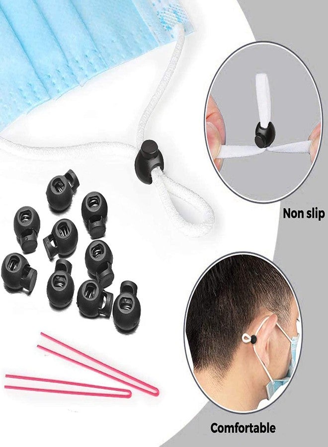 Spillbox سدادة Spillbox لقفل الحبل، سدادة بلاستيكية سوداء بمشبك - لأربطة الأحذية، وحبال الباراكورد، وأربطة السحب، والحقائب، وأربطة الملابس - عبوة من 10 قطع - Image 3